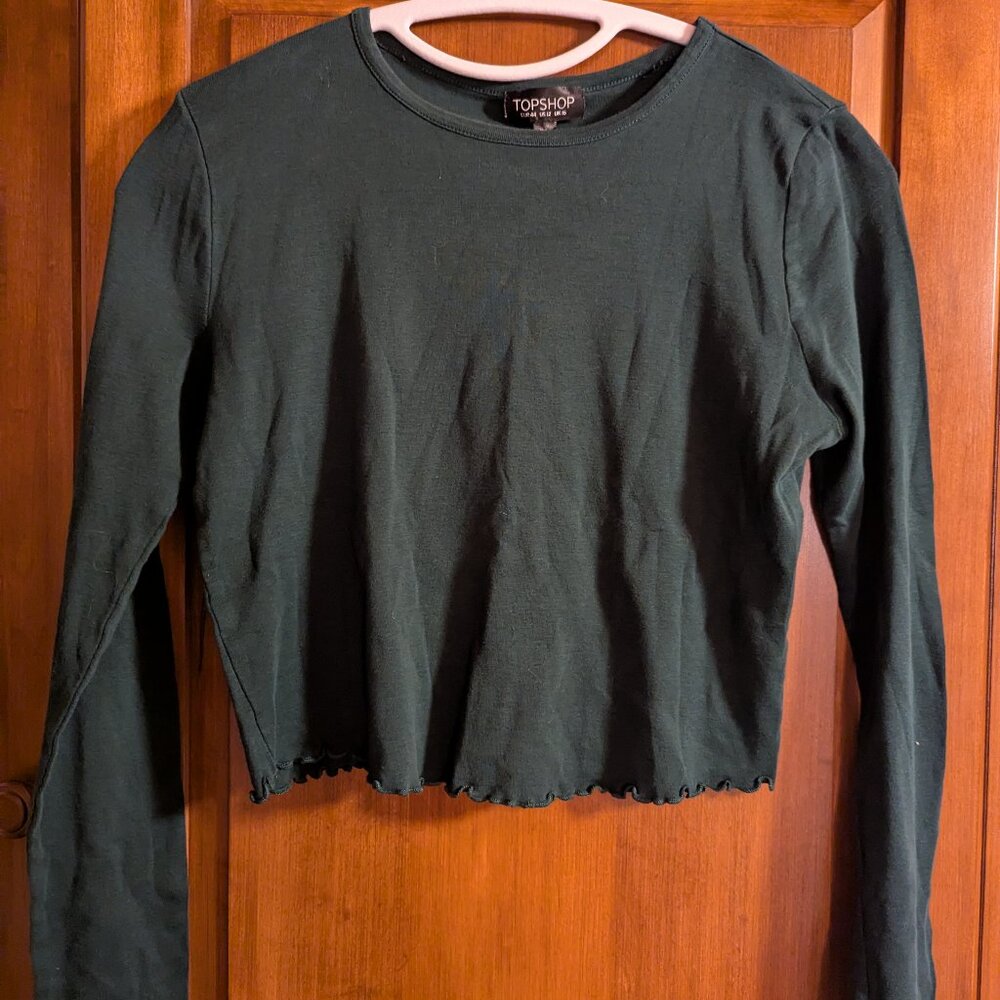 Size 12 Topshop Long Sleeve Crop Top